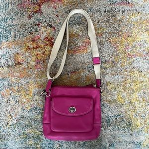 Magenta Pink Coach Park Leather Swing Pack